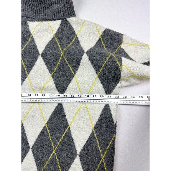 PRINGLE Of Scotland X H&M Argyle Oversize Turtleneck Sweater Size S Womens White - Picture 5 of 8